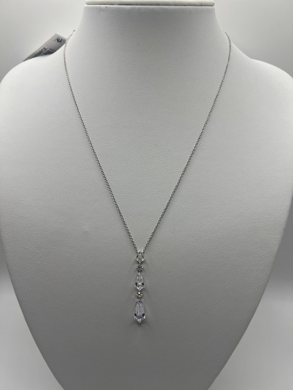 Eliot Danori Silver Clear Crystal Drop Pendant Necklace
